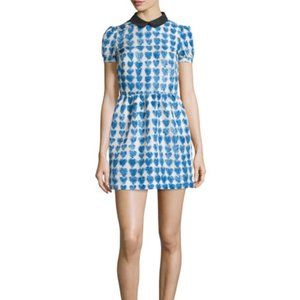 RED Valentino Peter Pan Collar Heart-Print Dress